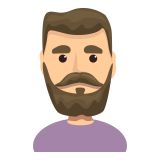 Man with beard and mustache icon. Cartoon of Man with beard and mustache vector icon for web design isolated on white background