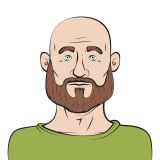 1 Cartoons Hand drawn bald head cartoon Illustration