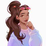 Beautiful girl with ponytail and sunglasses. Vector fantasy illustration.
