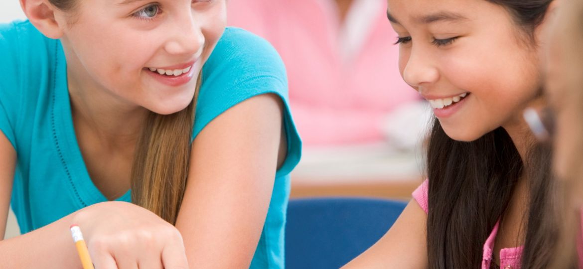 Elementary school pupils in classroom